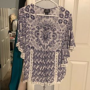 Blue & White Blouse